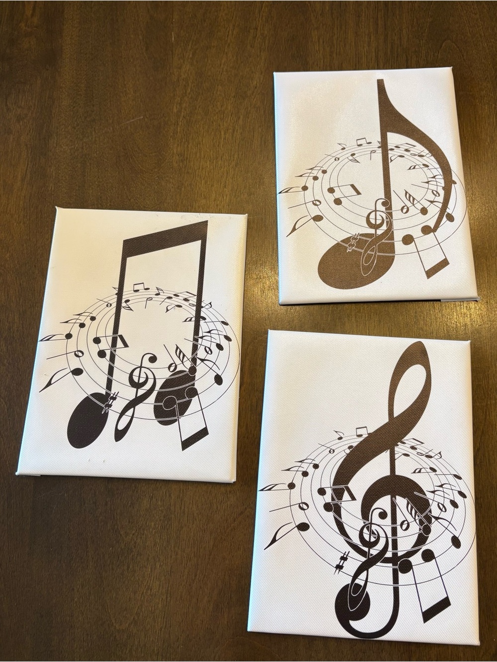 Black Musical Note Canvas Wall Art Set - Home Wall Decor